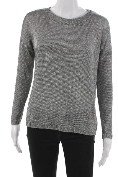 Vince Women Pullover Sweater Gray Crew Neck Long Sleeve Polyester Size XS