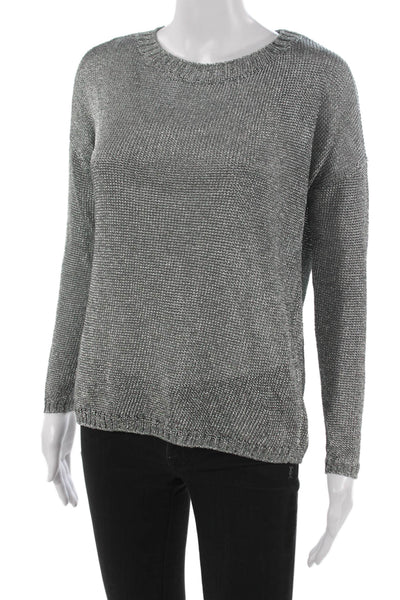 Vince Women Pullover Sweater Gray Crew Neck Long Sleeve Polyester Size XS