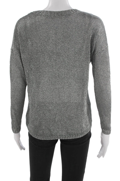 Vince Women Pullover Sweater Gray Crew Neck Long Sleeve Polyester Size XS