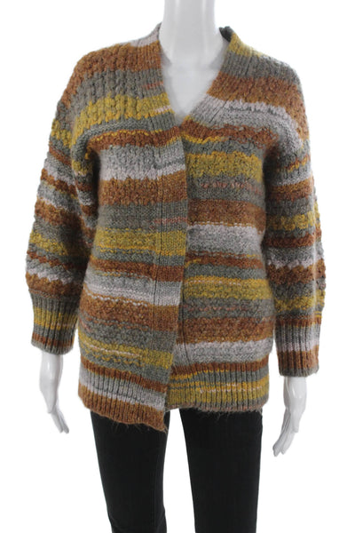 Anthropologie Womens Cardigan Striped V-Neck Longsleeve Petite Size XS