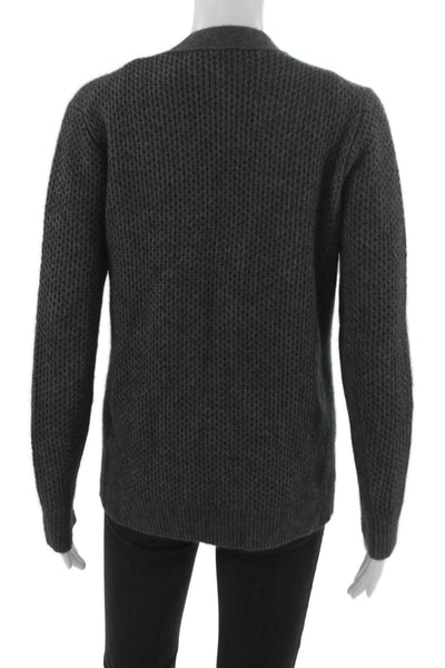 3.1 Phillip Lim Women Cardigan Merino Wool V Neck Long Sleeve Gray Size XS