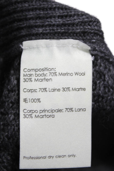 3.1 Phillip Lim Women Cardigan Merino Wool V Neck Long Sleeve Gray Size XS
