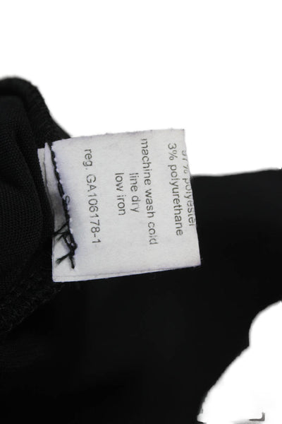 Porto Women Black Sleeveless V-Neck Tunic Vest Tie Polyester Blend Size 0