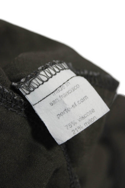Porto Women Ankle Pants Brown Viscose Zip 26in Inseam Size 1