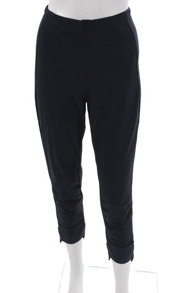 Porto Womens Capri Leggings Blue Nylon Solid Size 1