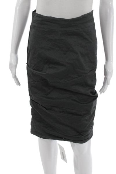 Porto Women Straight Pencil Skirt Gray Zip Cotton Size 1