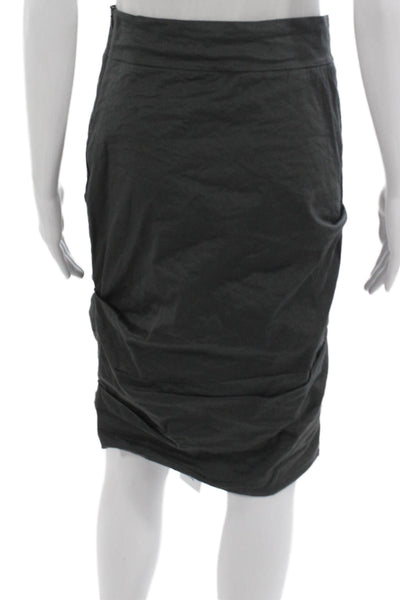 Porto Women Straight Pencil Skirt Gray Zip Cotton Size 1