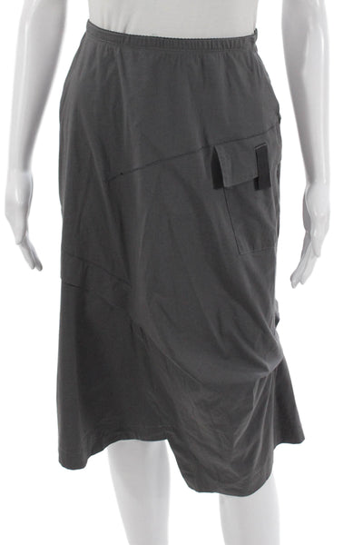 Porto Womens Cargo Skirt Gray Cotton Pull On Short Size 1