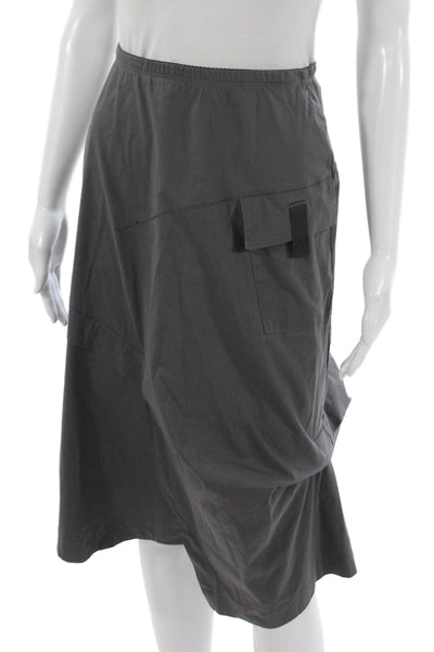 Porto Womens Cargo Skirt Gray Cotton Pull On Short Size 1