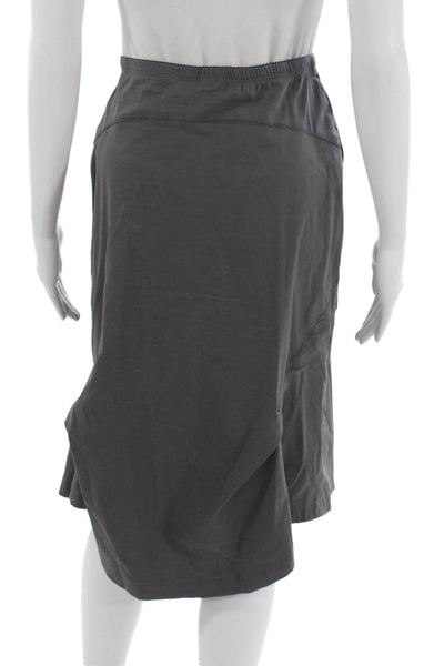 Porto Womens Cargo Skirt Gray Cotton Pull On Short Size 1