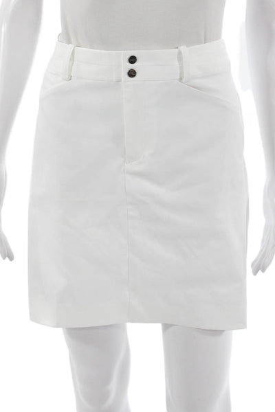 Polo Golf Ralph Lauren Womens White Mini Skirt Polyester Button Size 8