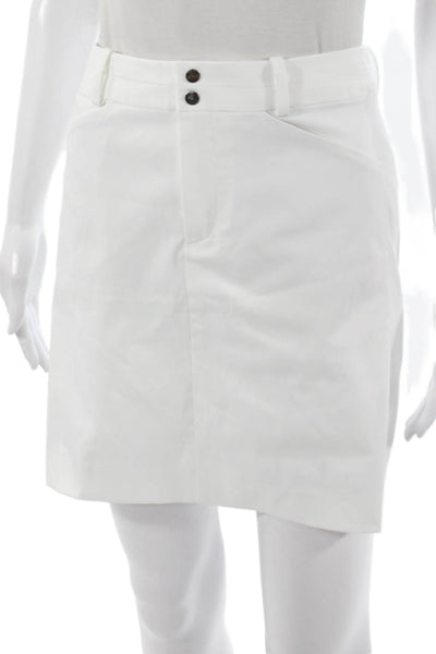 Polo Golf Ralph Lauren Womens White Mini Skirt Polyester Button Size 8