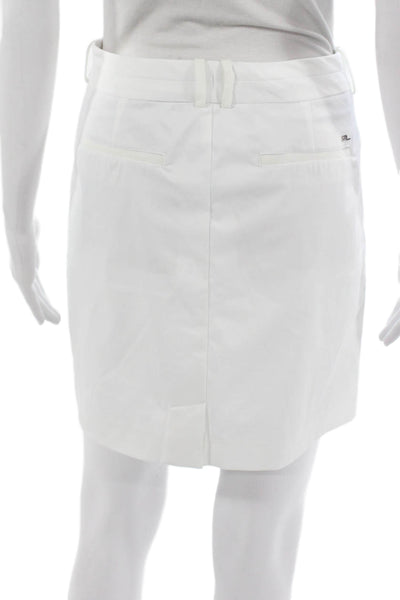 Polo Golf Ralph Lauren Womens White Mini Skirt Polyester Button Size 8