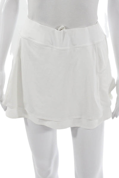 Athleta Womens Athletic White Short Skort Polyester Pull On Size L