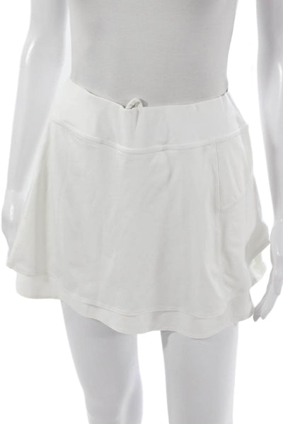 Athleta Womens Athletic White Short Skort Polyester Pull On Size L
