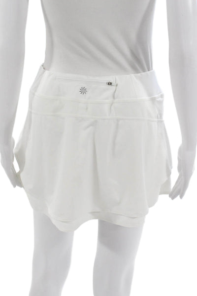 Athleta Womens Athletic White Short Skort Polyester Pull On Size L