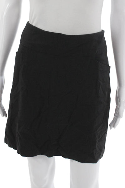 Lady Hagen Women Black Rayon Mini Skirt Pull On Size L