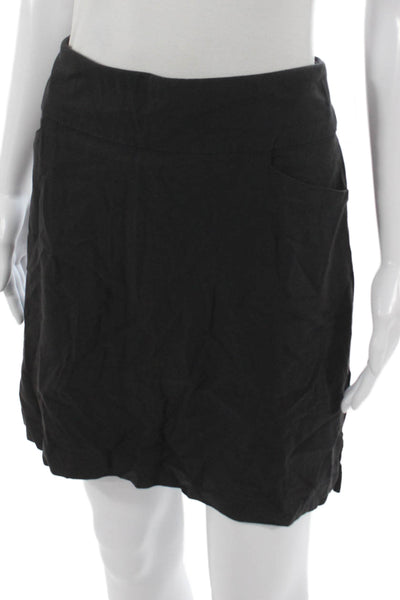 Lady Hagen Women Black Rayon Mini Skirt Pull On Size L