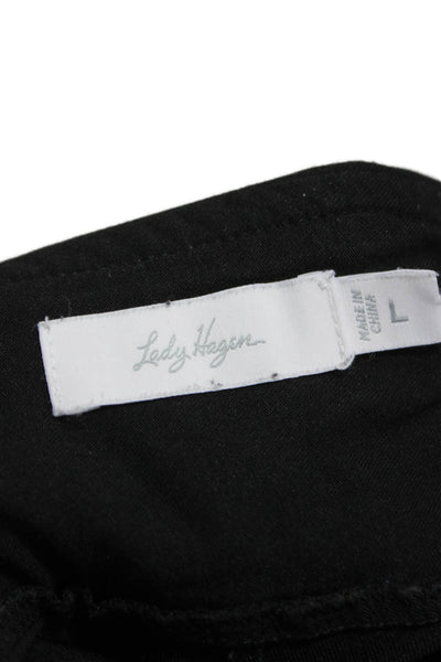 Lady Hagen Women Black Rayon Mini Skirt Pull On Size L
