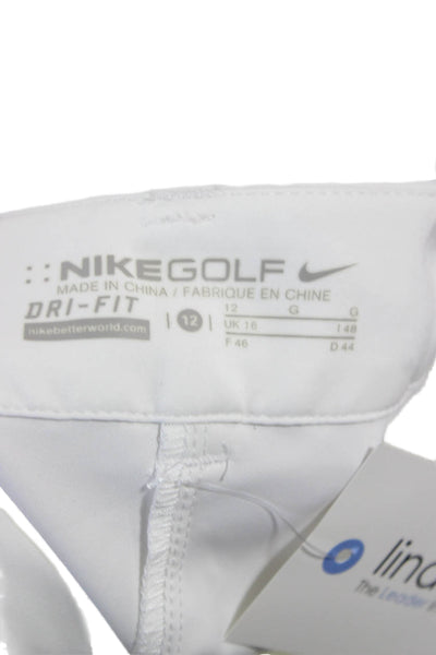 Nike Golf Women Athletic White Polyester Zip Shorts Size 12