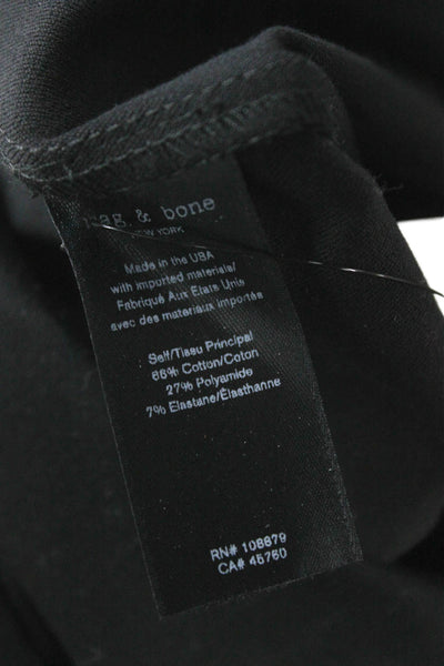 Rag & Bone Womens Ankle Pants Black Cotton Blend Zip Size 12