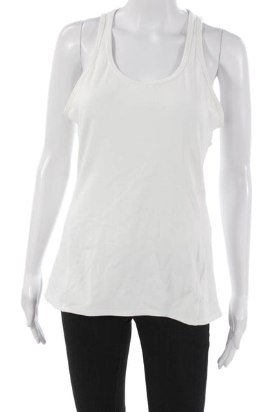Athleta Womens Scoop Neck Nylon Sleeveless Basic Tank White Size M