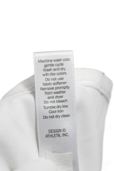 Athleta Womens Scoop Neck Nylon Sleeveless Basic Tank White Size M