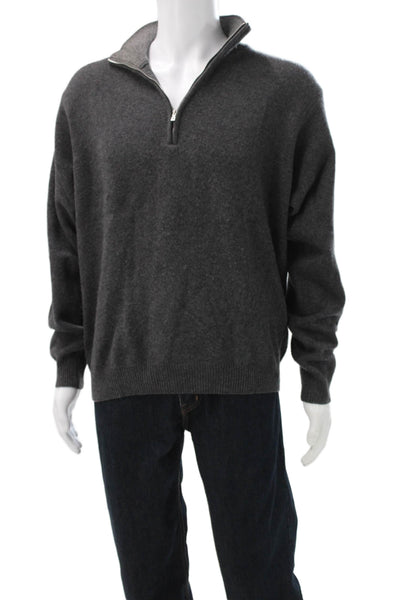 Boss Hugo Boss Mens Gray Wool Blend Mock Neck Pullover Sweater Size L