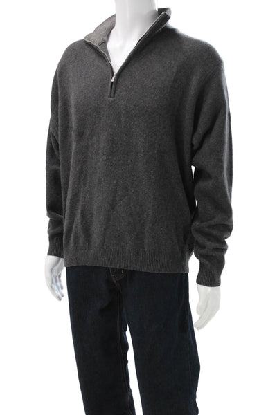 Boss Hugo Boss Mens Gray Wool Blend Mock Neck Pullover Sweater Size L