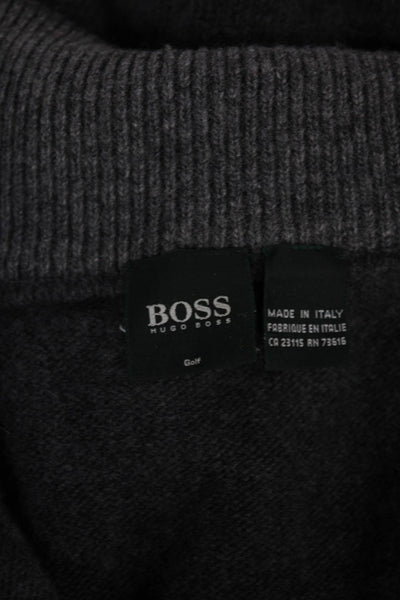 Boss Hugo Boss Mens Gray Wool Blend Mock Neck Pullover Sweater Size L