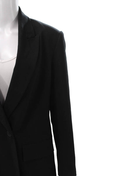 Zara Womens Basic Jacket Black Button Polyester Long Sleeve Size S