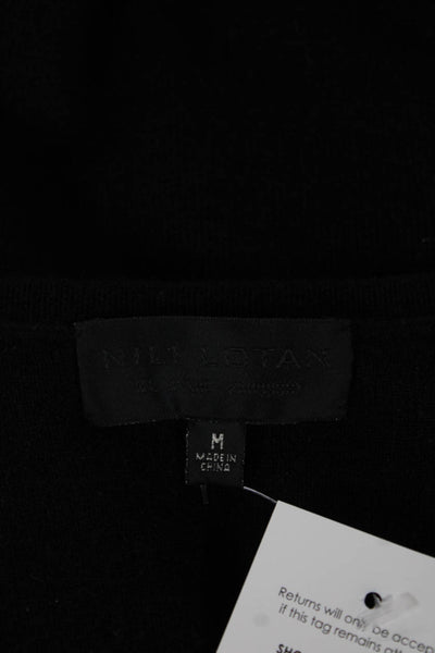 Nili Lotan Womens Pullover Sweater Cashmere V-Neck Black Long Sleeve Size M