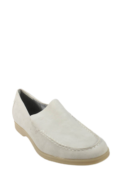 Calvin Klein Mens Leather Casual Slip On Loafers Gray Size 9.5
