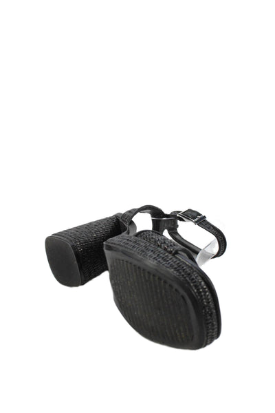 DKNY Womens Woven Detail Platform Heels Black Size 8