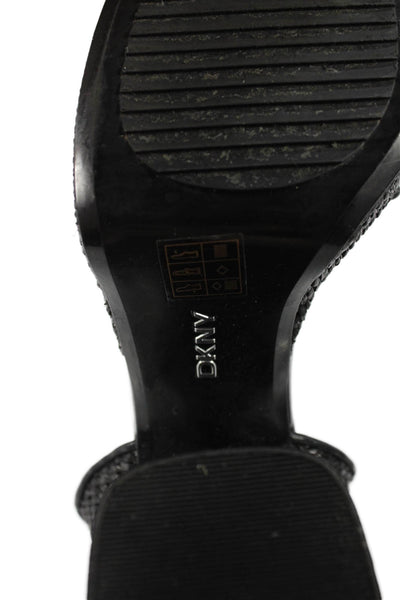 DKNY Womens Woven Detail Platform Heels Black Size 8