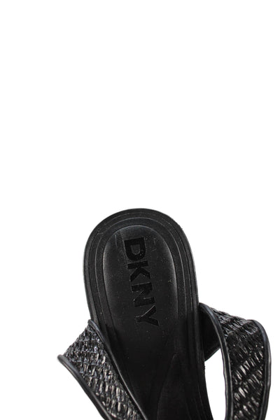 DKNY Womens Woven Detail Platform Heels Black Size 8