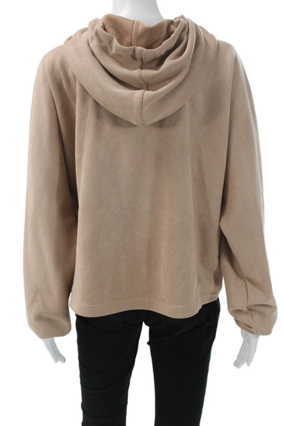 T Tahari Womens Beige Pullover Hoodie Long Sleeve Polyester Blend Size XL