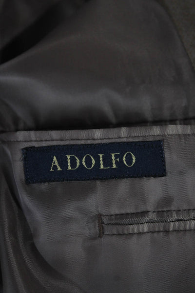 Adolfo Men Brown Button Blazer Size 40
