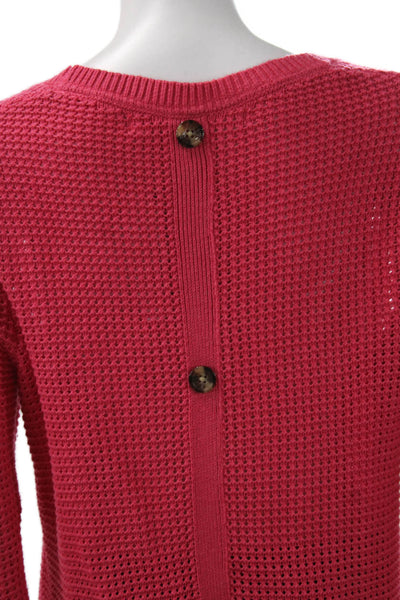 Max Studio Women Pink Cotton Tunic Sweater Long Sleeve Crew Neck Size 36