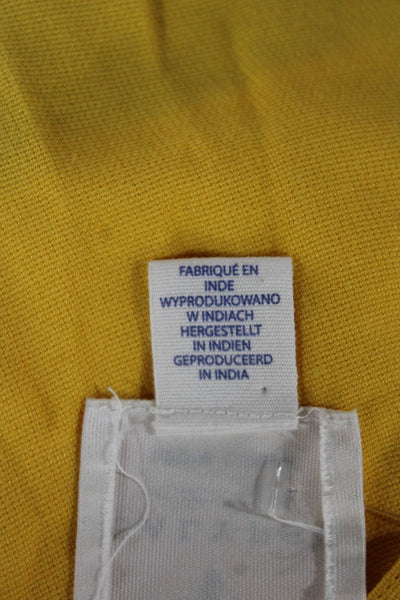 Calypso Women Linen V-Neck Sleeveless Tank Top Yellow Size M