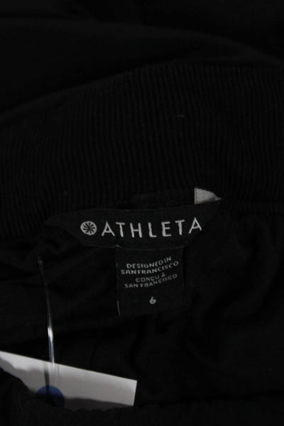 Athleta Womens Jogger Pants Black Polyester Pull On Size 6