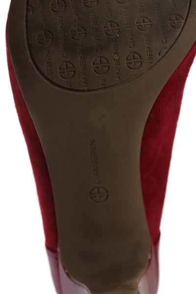 Giani Bernini Womens Suede T Strap Velmah Pumps Red Size 8.5 Medium