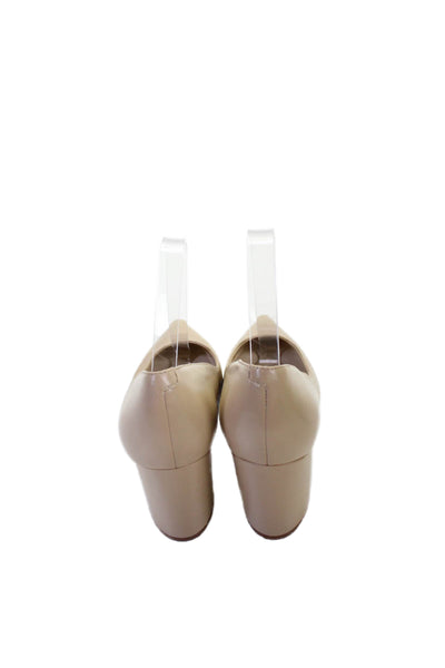 Marc Fisher Womens Leather Pointed Toe Claire Pumps Beige Size 8 Medium