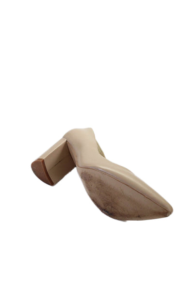 Marc Fisher Womens Leather Pointed Toe Claire Pumps Beige Size 8 Medium