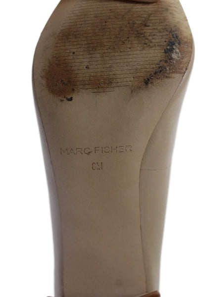 Marc Fisher Womens Leather Pointed Toe Claire Pumps Beige Size 8 Medium