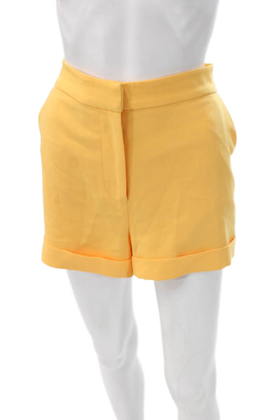 Cinq à Sept Women Chino Shorts Yellow Triacetate Blend Size 8