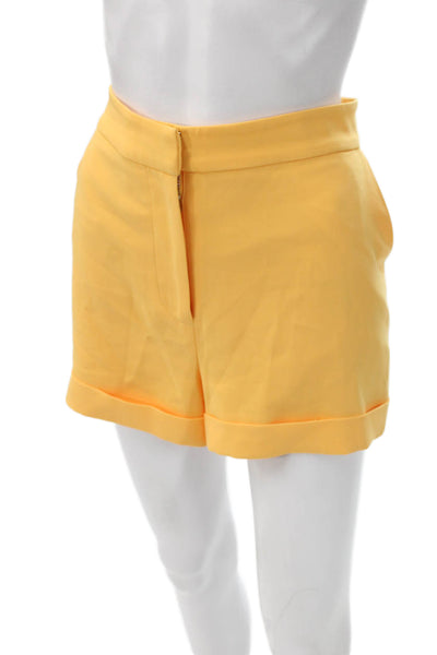 Cinq à Sept Women Chino Shorts Yellow Triacetate Blend Size 8