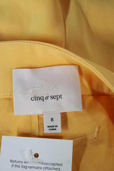 Cinq à Sept Women Chino Shorts Yellow Triacetate Blend Size 8