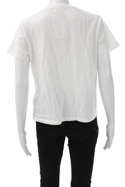 Zadig & Voltaire Women Basic White Crew Neck Short Sleeve T-Shirt Size S