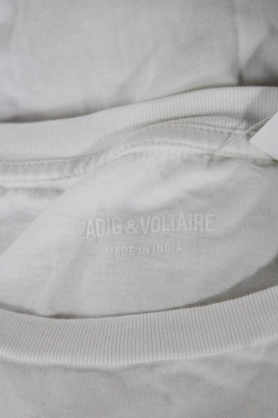 Zadig & Voltaire Women Basic White Crew Neck Short Sleeve T-Shirt Size S